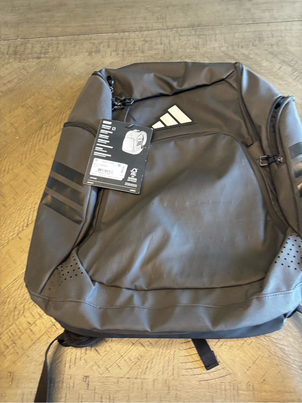 adidas Black Backpack with White Logo